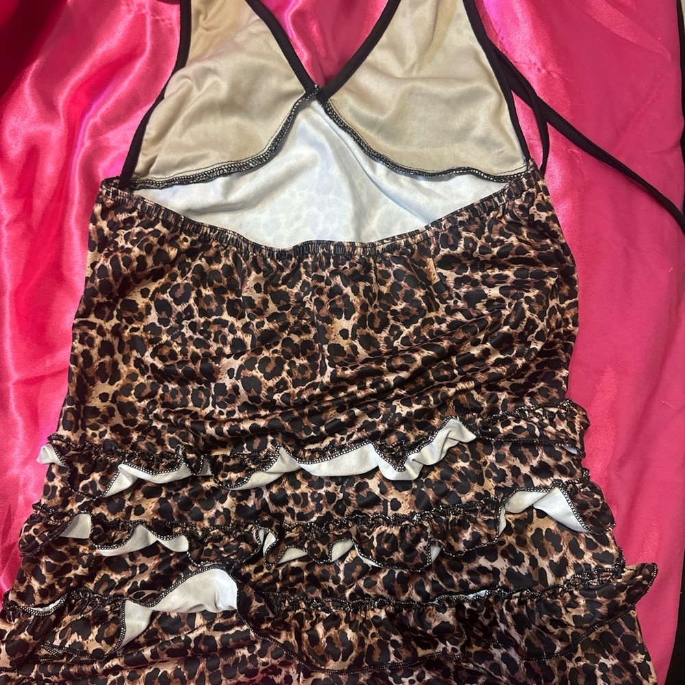 Leopard Print Lace Ruffle Dress - Picture 2 of 2